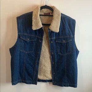 Nevada Blue Denim Vest with Cream Lining